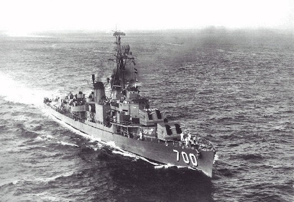 USS Haynsworth at Sea (Photographer Unknown)