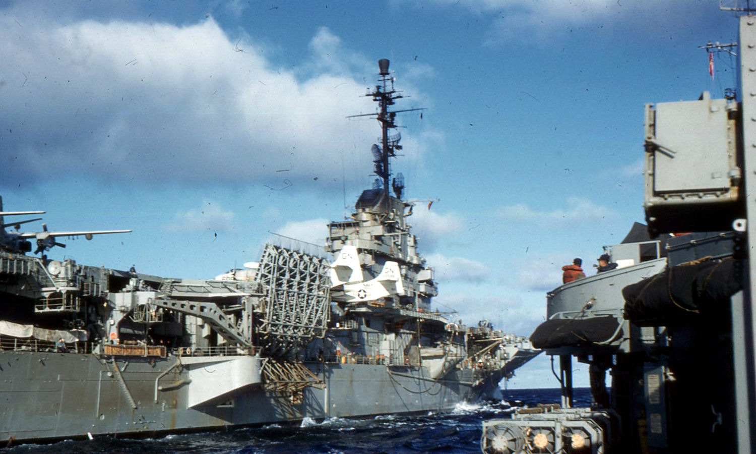 USS Haynsworth DD700 alongside USS Essex CVA-9