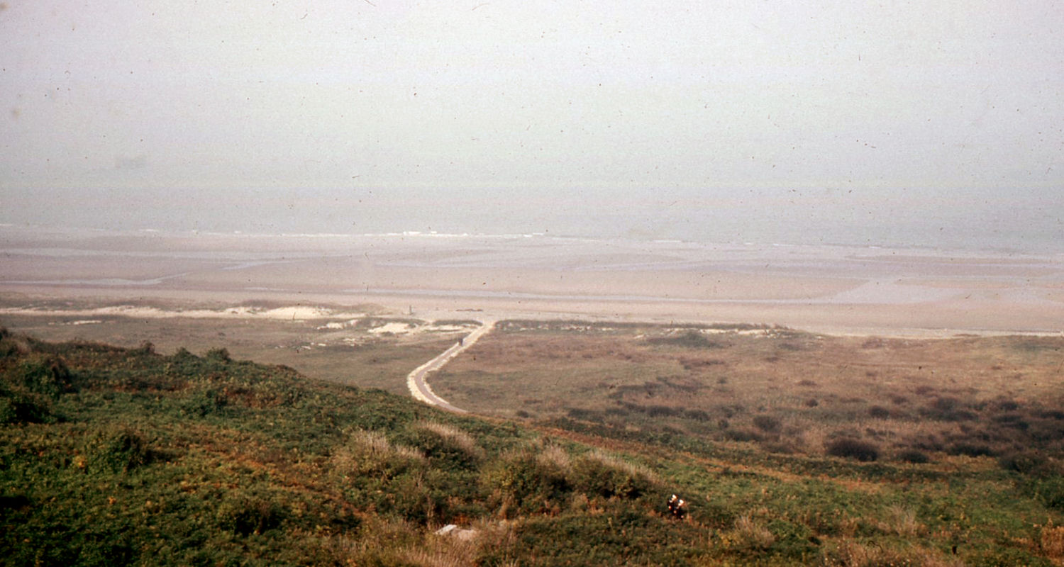 Omaha Beach from top of bluff